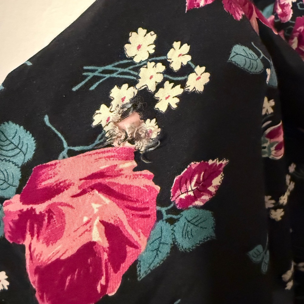 Marrika Nakk Vintage Floral Short Sleeve Mini Dress Prarie Western - Picture 13 of 14